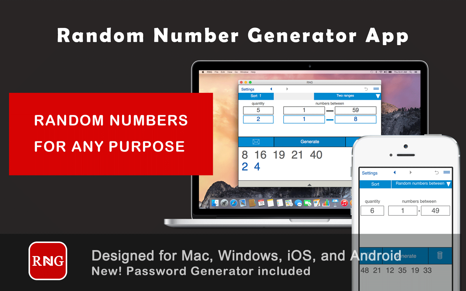 RNG - Random Number Generator app
